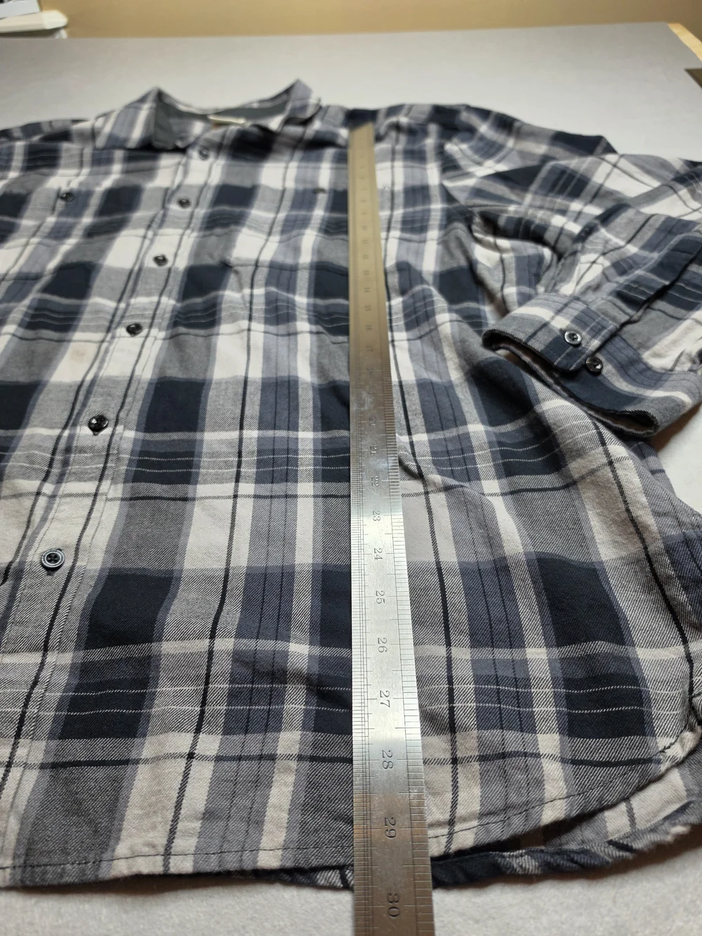 The North Face Men’s Navy and Gray Plaid‎ Button-Down Shirt XXL